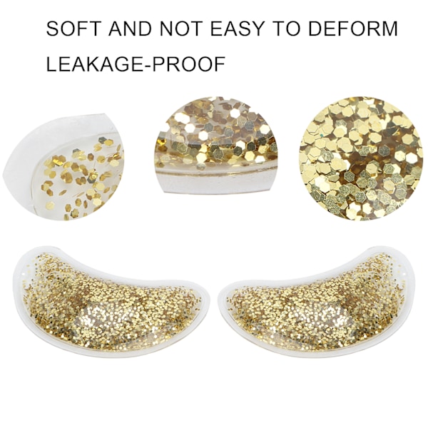 Glitter Sequins Gjenbrukbar Øye Gel Ispose Kjøling Varmende Øyepose Patch for Mørke Sirkler Gull