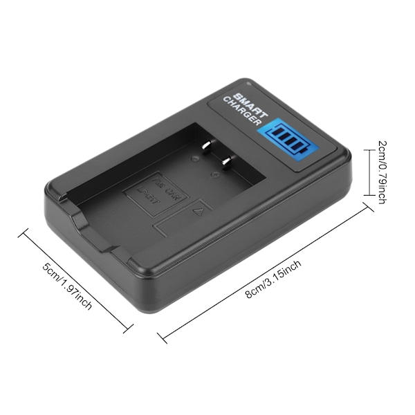 LP-E17 Batterioplader Enkelt Slot USB-opladning med LCD-skærm til Canon EOS M3 M5 M6 760D