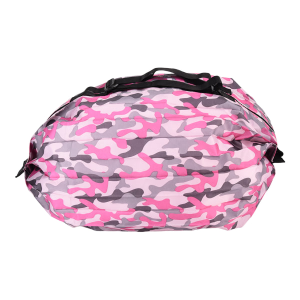 Højkapacitets opbevaringspose rejse enkelt skulder vandtæt shoppingpose bærbar foldbar opbevaringspose rose rød camouflage