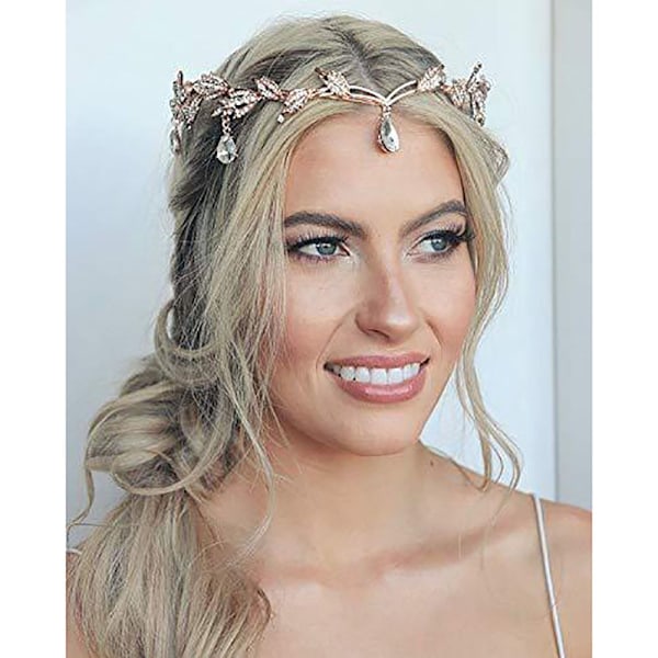 Utsökt Kristalltiara, Glänsande Diamantlik Lyster Justerbar Storlek Tiara för Brud Pärlhårband, Perfekt för Bröllop