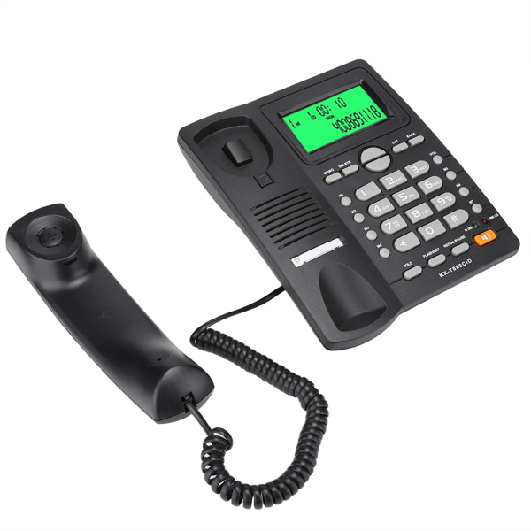 KX T880C Caller ID Display Fastnettelefon uden batteri Mute-funktion til hjemmekontoret (sort)