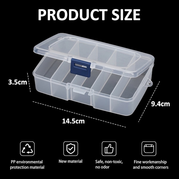 Genomskinlig förvaringslåda i plast, kosmetiska verktyg, sminkverktyg, fiskeredskap, tillbehör (2-pack)