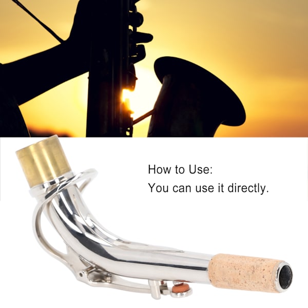 Altsaxofon Hals Bøjning 24.5mm Sax Del Instrument Tilbehør til Udskiftning Sølv