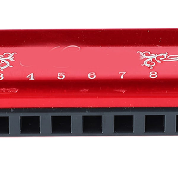 Harmonica 10 hål 20 toner C-ton professionell munspel med fodral för barn nybörjare röd