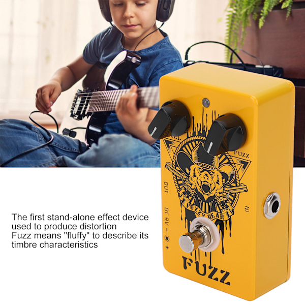 Fuzz-effektpedal Elektrisk gitar Fuzzy Bear Helt metallskall Musikktilbehør