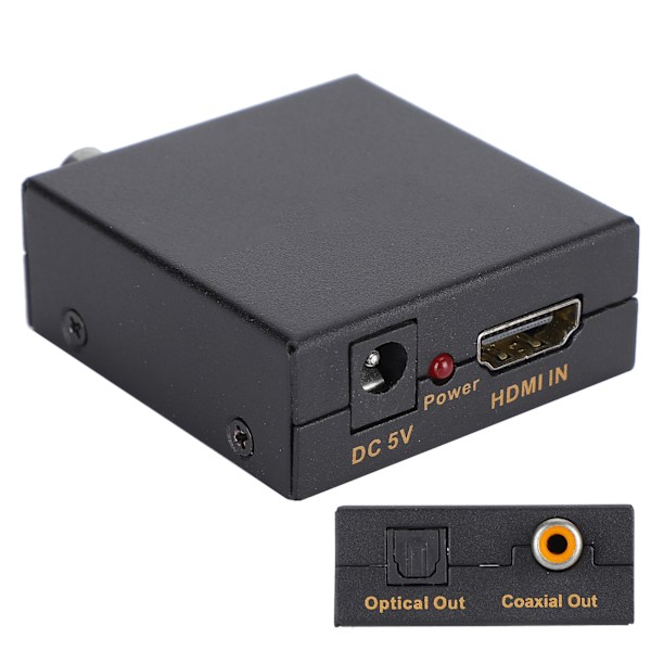 HDMI-inngang til SPDIF koaksial ut konverter lyduttrekker adapter for spiller datamaskin