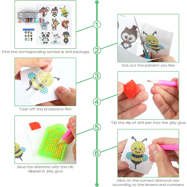 DIY 5D Diamantmålningssatser för vuxna barn, Broderi