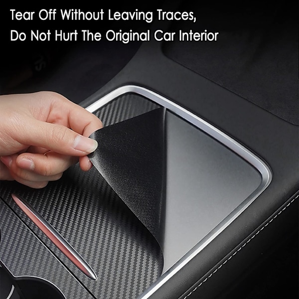 Tesla Model 3 Model Y 2021 2022 2023 Center Console Wrap Kit Carbon Fiber Console Cover Interior Decoration Wrap Kit för Tesla Tillbehör (Matte