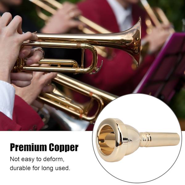 Trombones munnstykke Tenor Stor Shank Munnstykke Metall 12,7 mm 5G Tilbehør Erstatning TR‑03Gull