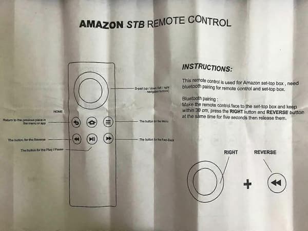 CV98LM Kompatibel med Amazon Firestick Fire TV Box Bluetooth fjernkontroll