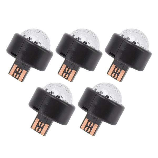 5 st USB Mini Disco Ball Ljus RGB Atmosfär Bärbar DJ Scen