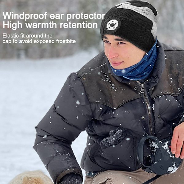 Unisex USB-oppladbar hender  hette vinter strikket nattlys