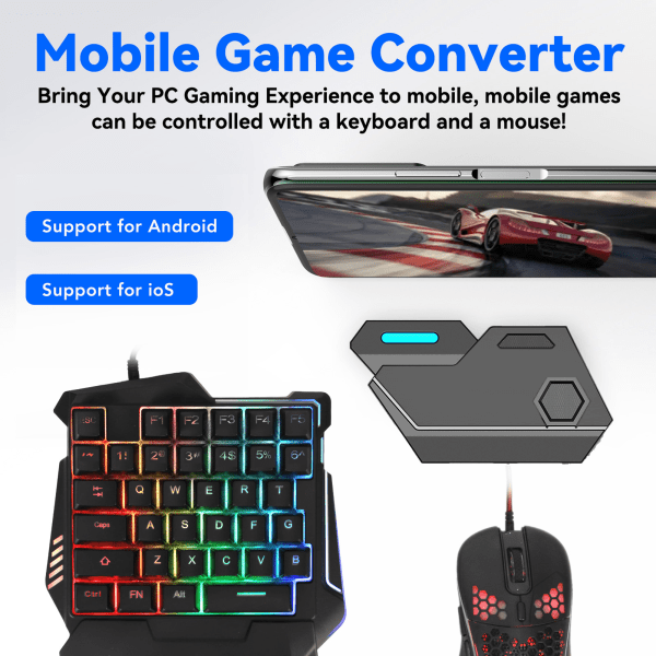 for Mix Se Keyboard Mouse Converter for G7 Keyboard for GM86 Mouse Gaming Keyboard Mouse Adapter with Stand