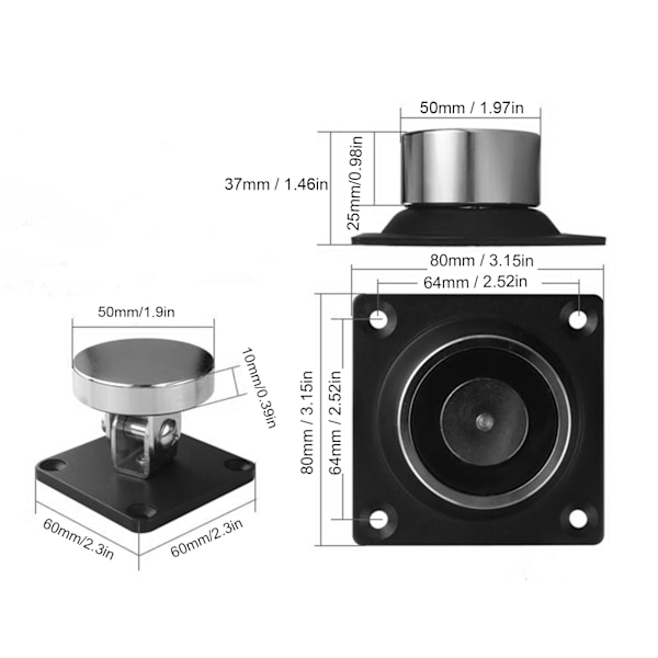 12V-24V sähkömagneettinen ovenpidike 132,3 lb voimakas imukuppi puu- ja rautaoville