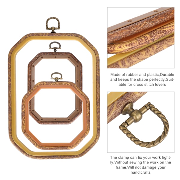 3 st hushållshandgjorda DIY broderiram hoops Needlecraft Cross Stitch Ring Frame