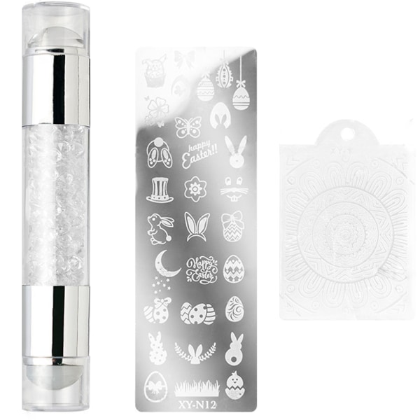 Dobbelthodet neglestempel, silikon stempel gelé, transparent