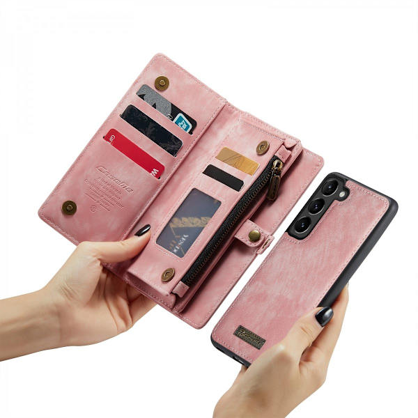Multi-Slot, 2 i 1, Plånboksfodral, Galaxy S24 Plus, Rosa