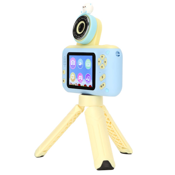 Barnekamera Multifunksjon 2.4in IPS HD Skjerm Foto Video Spill MP3 Søt Barn Digitalkamera med Holder