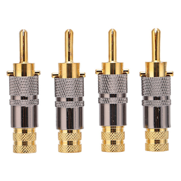 Preffair BA1457 4 stk. 24K forgyldt bananlydstik HIFI-højttalerkabelforbindelse Egnet til kabler med 8,7 mm diameter