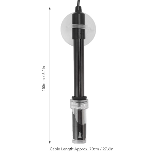 Mångsidigt pH-mätinstrument, känslig pH-sensor med glaskolv för laboratorier, hydroponik, akvarier, 300 cm kabel pH-mätare med BNC-kontakt