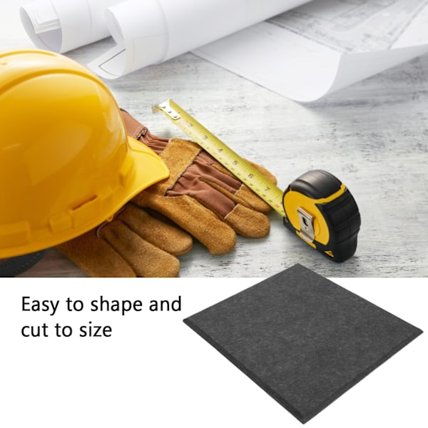 6 stk. Akustisk absorptionspanel Fortykket Reducer Reverb Lydisolerende Polstring Absorber (Sort)