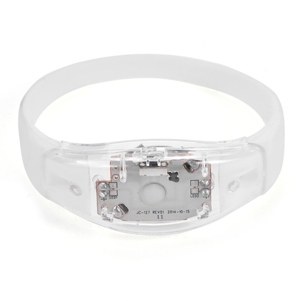 8 farver Flash LED lys fest koncert show silikone armbånd bangle armbånd (hvid)