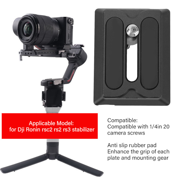 Snabbkopplingsplatta Stativ Kulled Bas Kamera Stabilisator Tillbehör för Dji Ronin Rsc2 Rs2 Rs3 standard