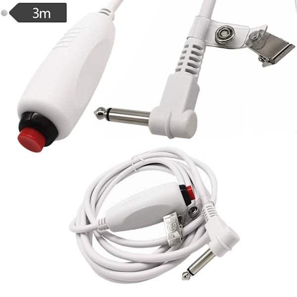 Trykknap ledning universel 6,35 mm interface erstatning sygeplejerske opkald ledning med klip til sygeplejerske station 9,8ft