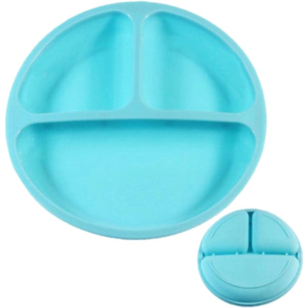 DividedPlateDesign, SilikonBarnstallrikar, Sugproppstallrikar för Småbarn, Barnbestick i Rostfritt Stål, BPA-Fri Matningsset, Halkfri Sugproppsbas,