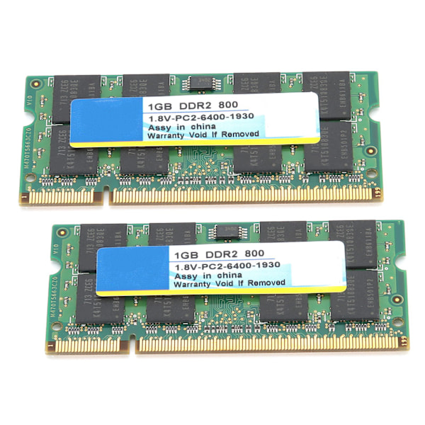 2 st Xiede DDR2 1 GB minnesmodul 800 Mhz PC2-6400 1,8 V Helt kompatibel för bärbar dator