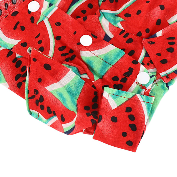 Pet Chic Statement, Trendig bandana med fruktmönster, Ribbad elastisk design för enkel användning, Polyester och andningsbar, Sommarkul i vattenmelonrött