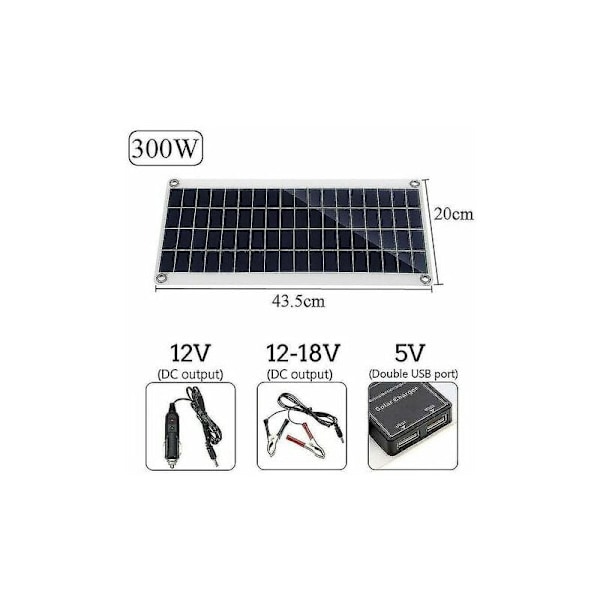 Flexibelt solpanelpaket, 300W monokristallin solcellsladdningsregulator för bil husbil hem skjul, robust och hållbar hög effektivitet