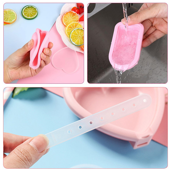 Livsmedelsgodkända Popsicle-formar, Silikon Glassformar för Hälsosamma Snacks, Temperatur- och Luktbeständiga, Återanvändbara & Stapelbara, Enkel Glasslossning
