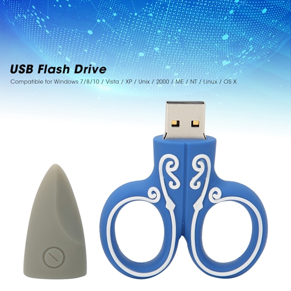USB-minne Flash Drive Tecknade Saxar U Disk Plugin Portabel Datalagringsenhet (128GB)