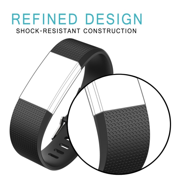 2-pak myke silikonreimerstatninger for Fitbit Charge 2