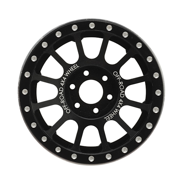 4 st 2.6in Beadlock Hjul Fälgar Aluminiumlegering Fjärrkontroll Bilhjul Fälgar för 1/10 RC Crawler Svart