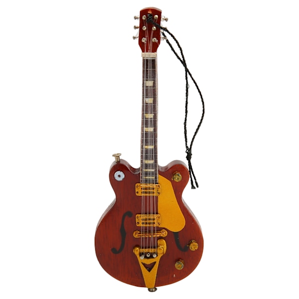 Miniatyr Elektrisk Gitarr Modell Innovativ Simulering Handgjord Trä Gitarr Dekoration för Presenter Samling