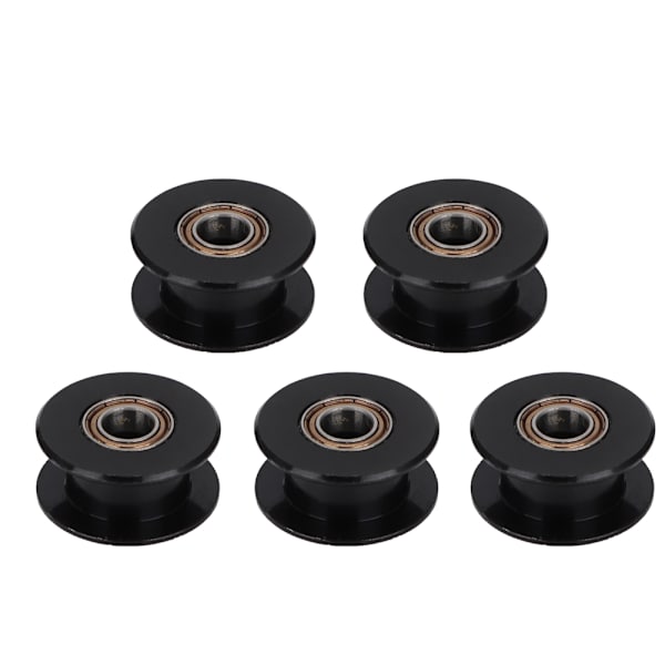 3D-skrivartillbehör 5 mm håldiameter Idler-remskiva H-formad tandlös 6 mm kuggrem (svart)