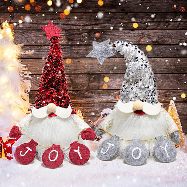 Bröllops Tomtepar Plyschdekor, Upplyst Jultomte för Romantisk Atmosfär, Skandinavisk Tomtedekor för Hem och Fest