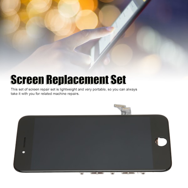 LCD-skärm Digitizer Ersättning Display Montering Skärm Ersättning Set Svart för iPhone 7