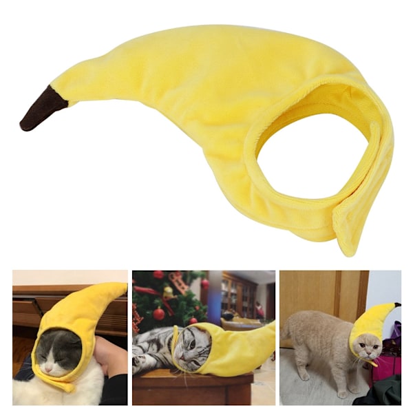 Pet Style Icon: Bedårande Kattdräkt Hatt, Banantema för Skratt, Justerbar Storlek för Alla Husdjur, Pålitligt Material för Hållbarhet, Husdjursfestdräkt