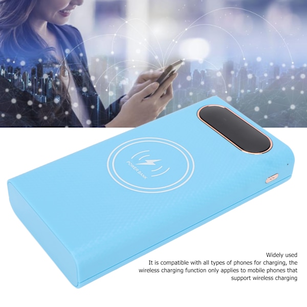 10W 5W 6 21700 Batterier Box Svetsning Gratis Powerbank Box Kit DIY Trådlös Laddare Yttre Skal Blå
