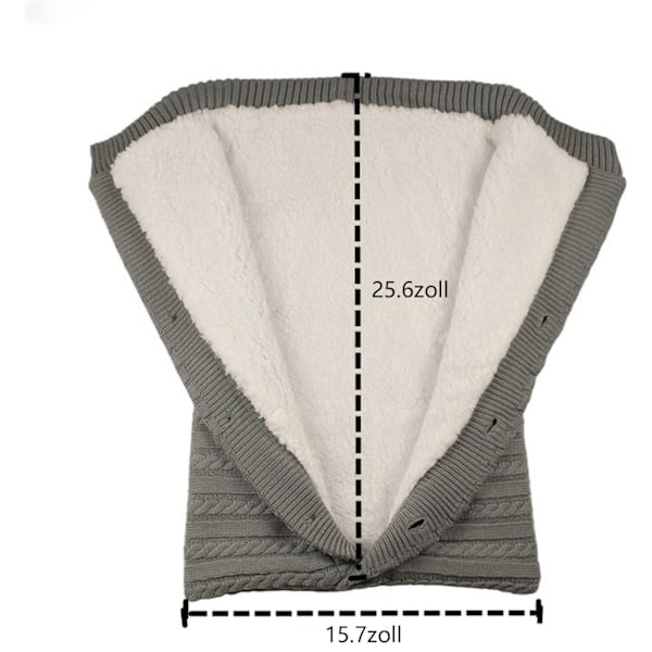 Mångsidig Unisex Baby Filt, Högkvalitativ Stickad Ull & Enkel Knappstängning för Bekväm Inslagning (Ljusgrå)