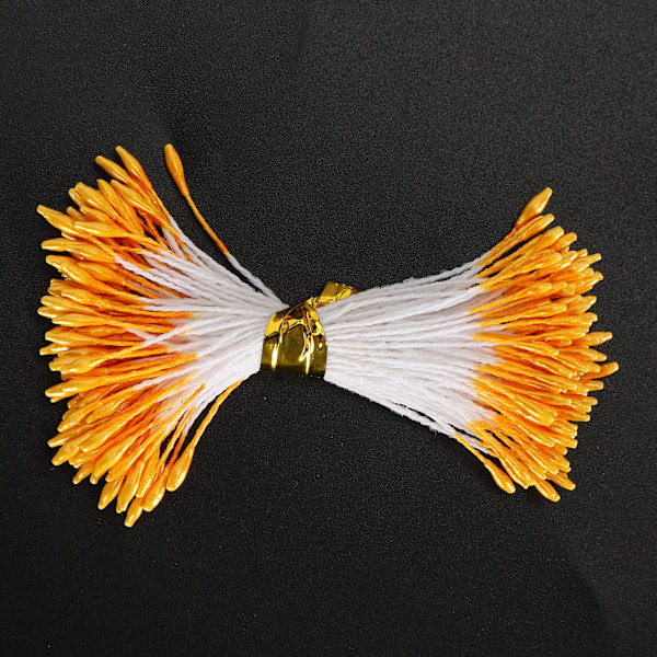 900 stk kunstig pollen gips oransje farge dobbel ende simulering bukett lage tilbehør (1 mm (14 #))