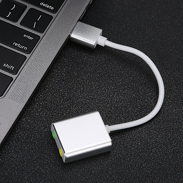 Ekstern USB 2.0 lydkort 3D Virtual 7.1 kanal lydadapter 3,5 mm til telefon PC bærbar computer