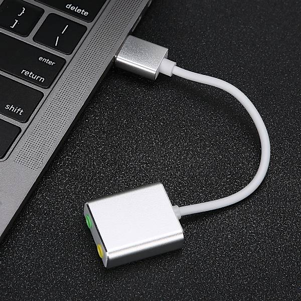 Eksternt USB 2.0 lydkort 3D virtuell 7.1 kanals lydadapter 3,5 mm for telefon PC bærbar PC