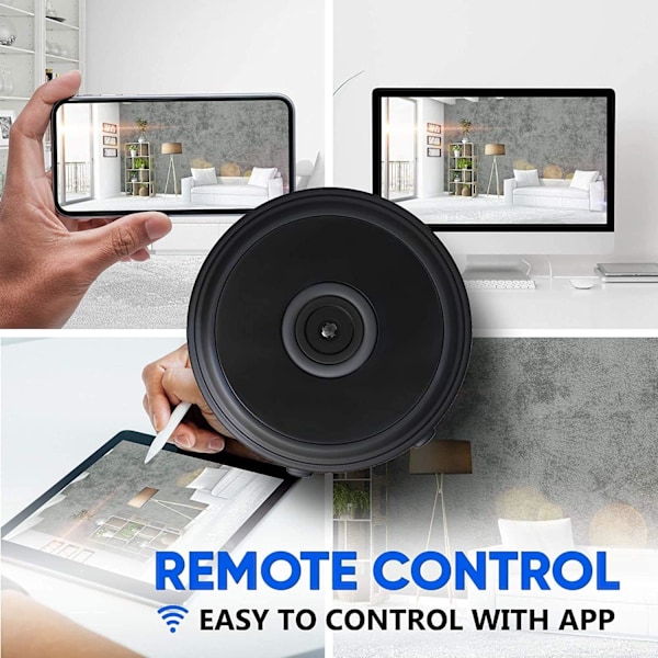 Kompakt Spionkamera, 1080P Full HD Mini Dold Trådlös WiFi-Kamera, Vidvinkelobjektiv För Fjärruppspelning, Kontinuerlig Drift, Non-Stop Loop