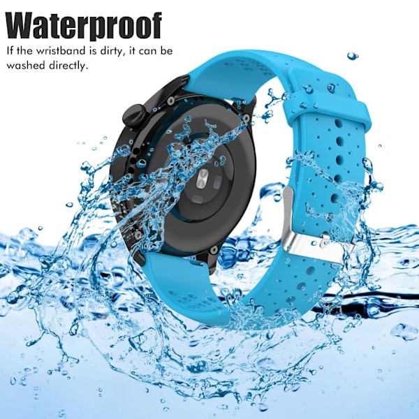 22mm Mjukt Silikon Andningsbart Armband Kompatibelt med Huami för Huawei för Samsung för Garmin Ersättningsklockarmband Silikonklockarmband