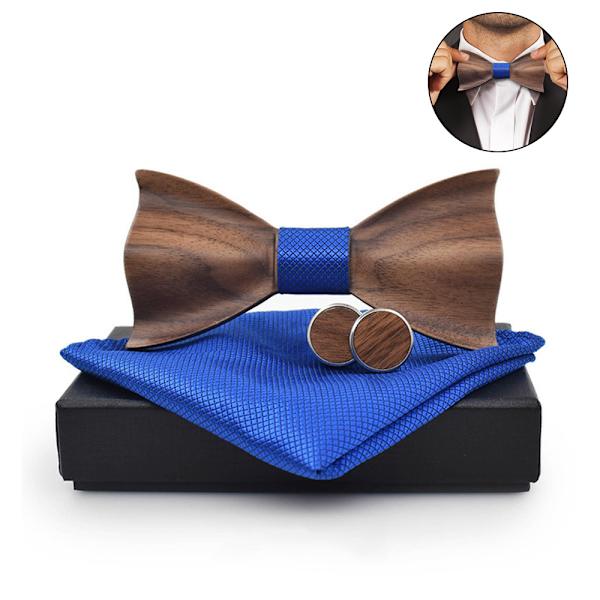 Herr Bow Ties Naturligt Trä Handgjorda Trä Justerbara