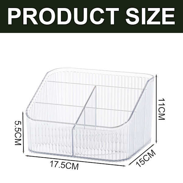 Makeup børsteholder, med 5 rum, skrivebordsopbevaringsboks bordpladeholder, 17,5*15*11cm